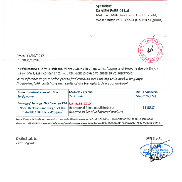 synergy - flammability UNI9175